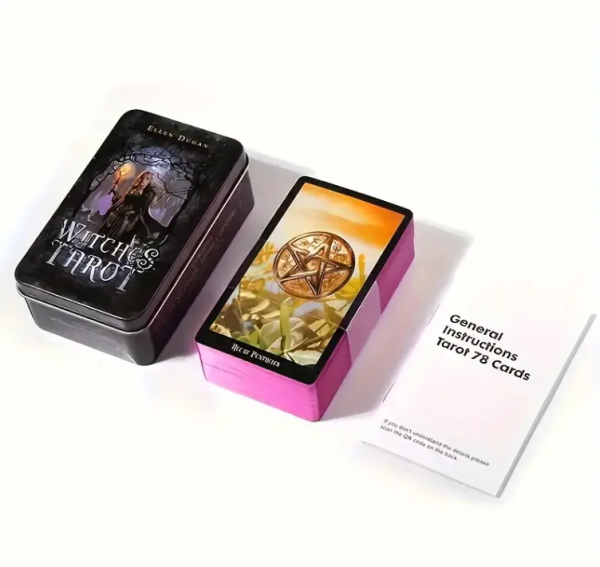 Hexen-Illustration auf dem Metall-Etui